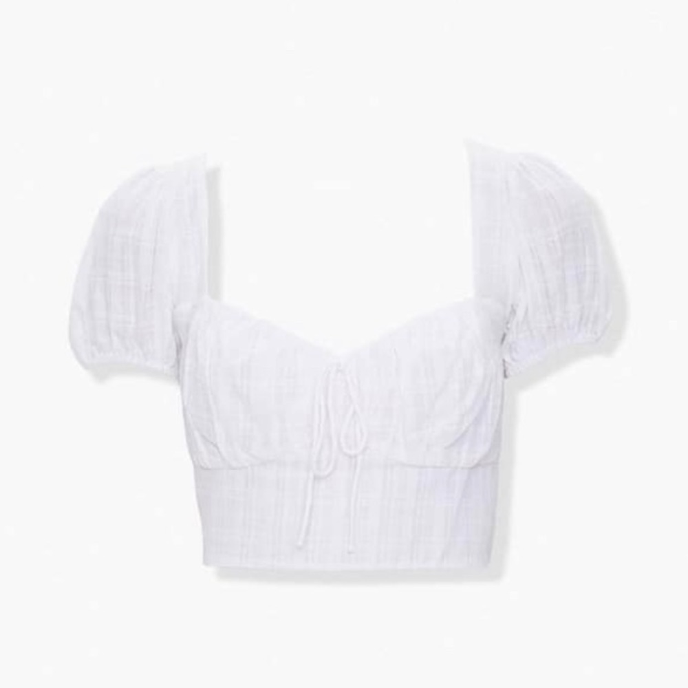 New Lace Back Sweatheart Crop Top